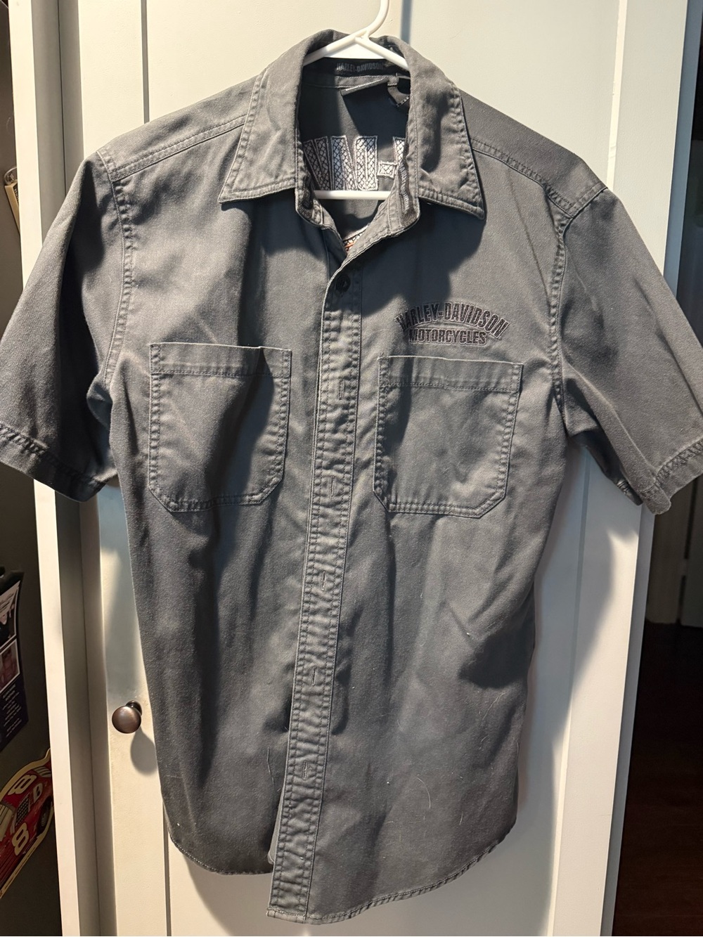 Harley-Davidson Men's Short Sleeve Button-Up Shirt - Gray